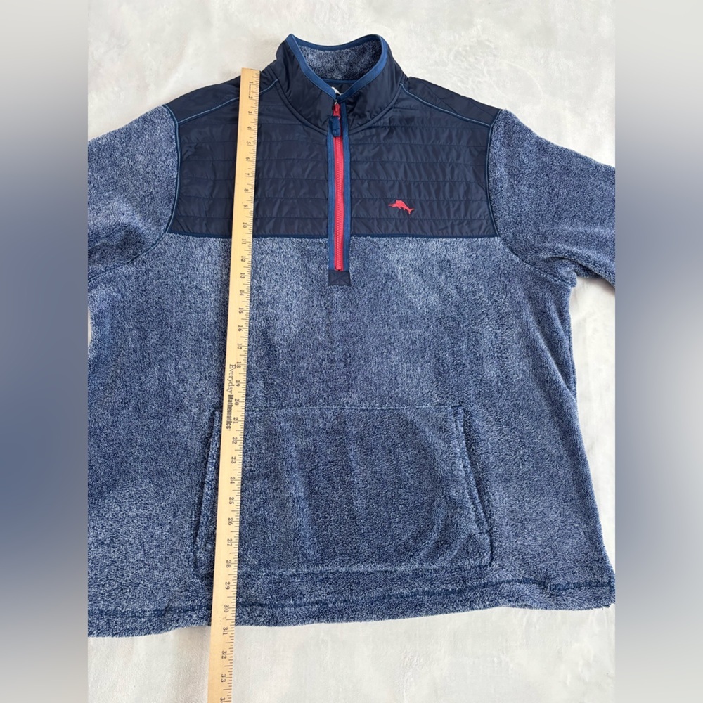 Tommy Bahama Big & Tall Sz 2XLB Hybrid Quilted Fleece 1/2 Zip Pullover Blue Red - Picture 4 of 10